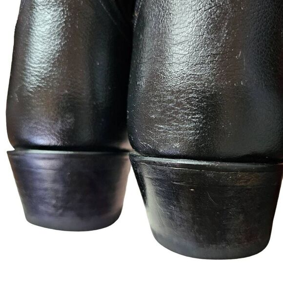 Justin Boots sz 12 D Mens Black Western Leather Rodeo Boots Mid Calf Cowboy - Picture 7 of 14